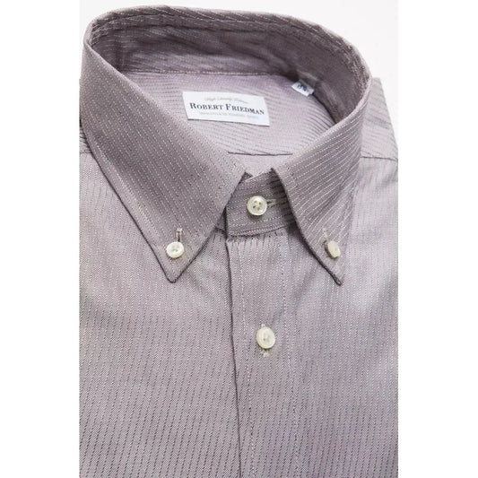 Robert Friedman Beige Cotton Men Shirt Robert Friedman