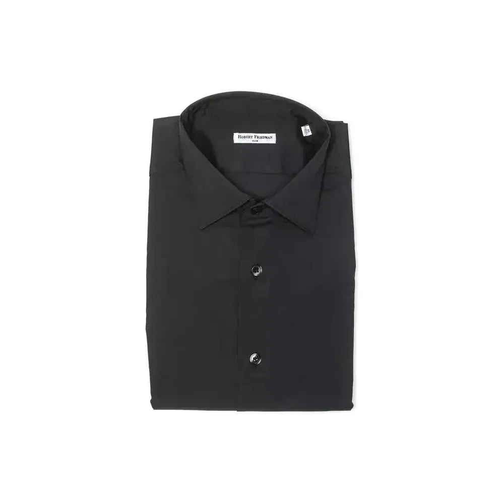 Robert Friedman Gray Cotton Men Shirt Robert Friedman