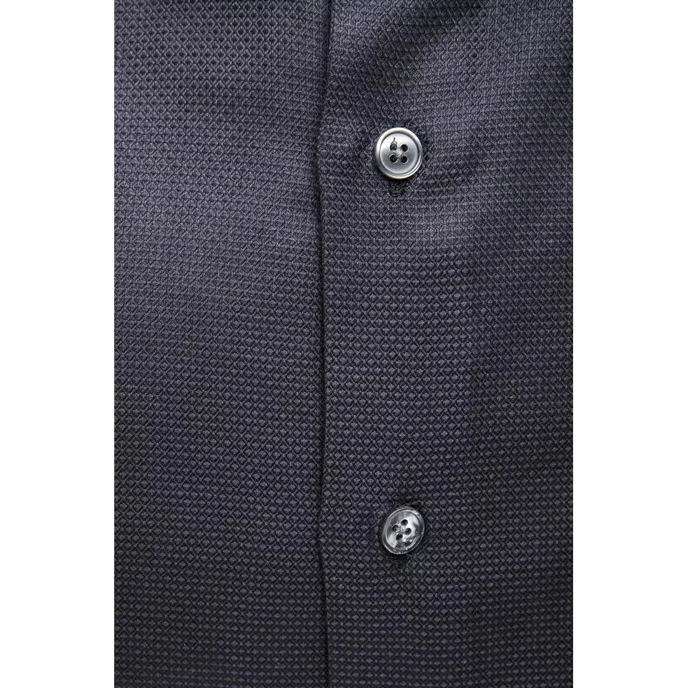 Robert Friedman Blue Cotton Men's Slim Shirt Robert Friedman