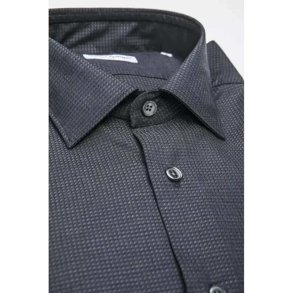 Robert Friedman Black Cotton Men Shirt