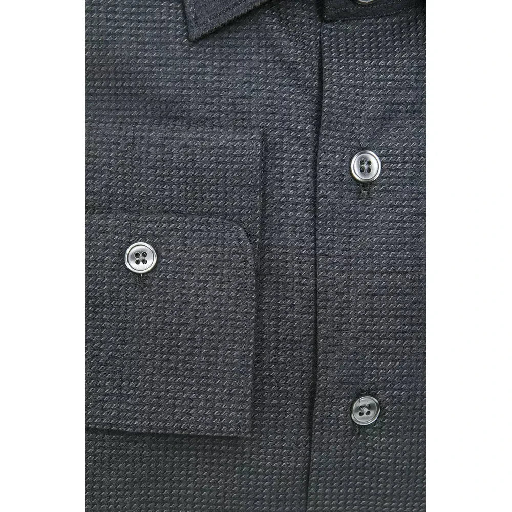 Robert Friedman Black Cotton Men Shirt