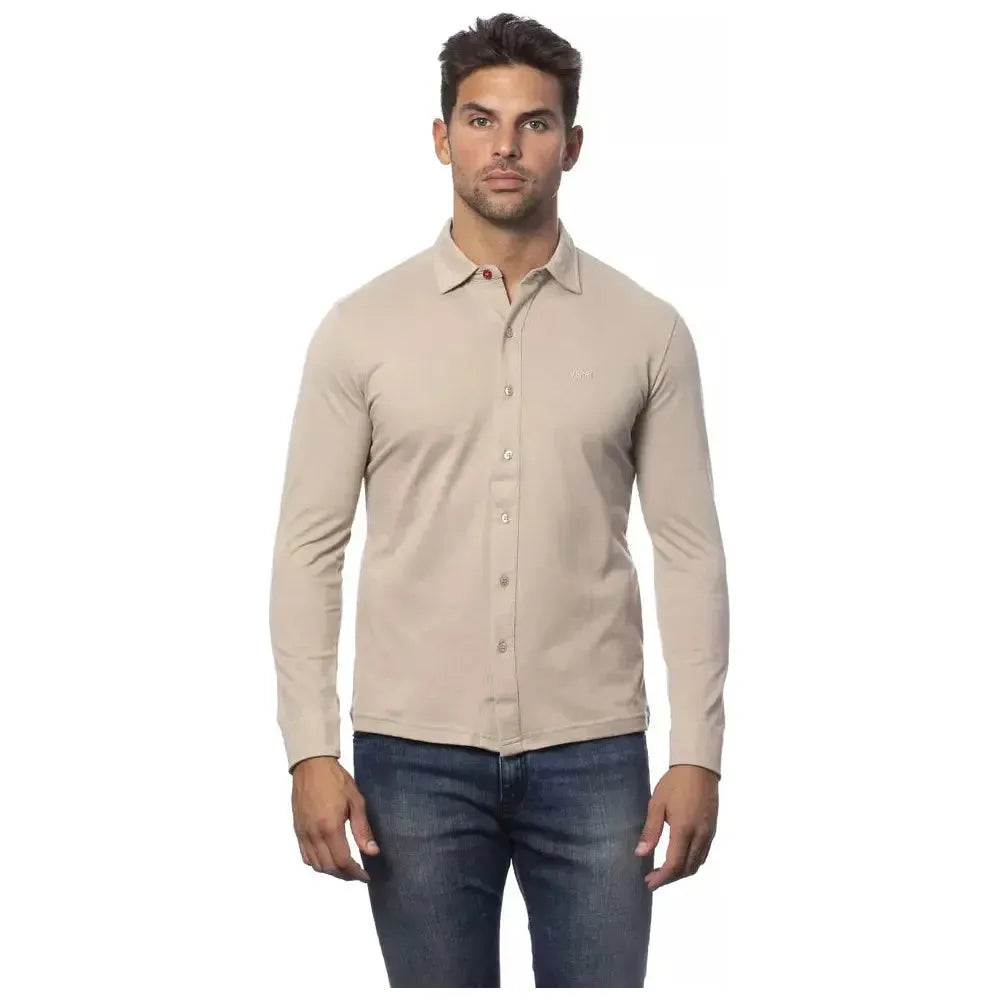 Verri Beige Cotton Men Shirt Verri