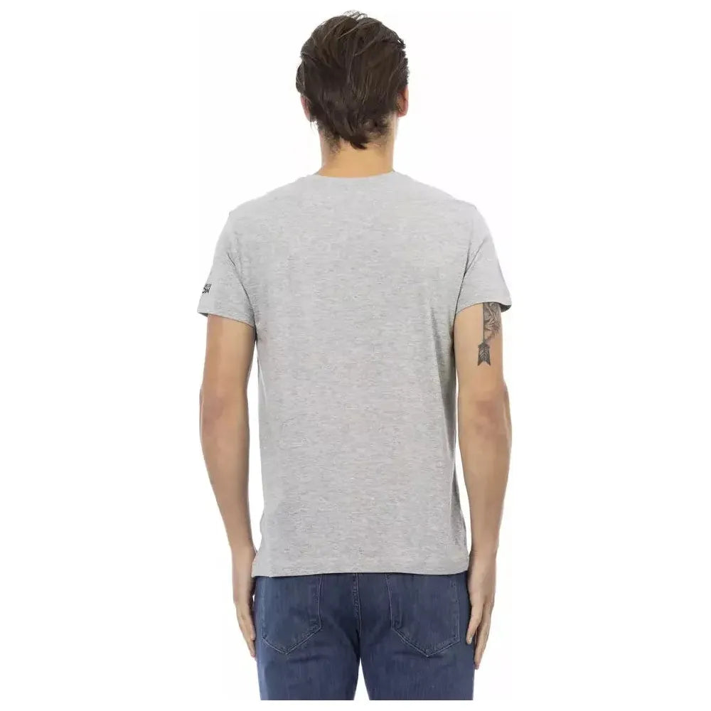 Trussardi Action Gray Cotton Men T-Shirt Trussardi Action