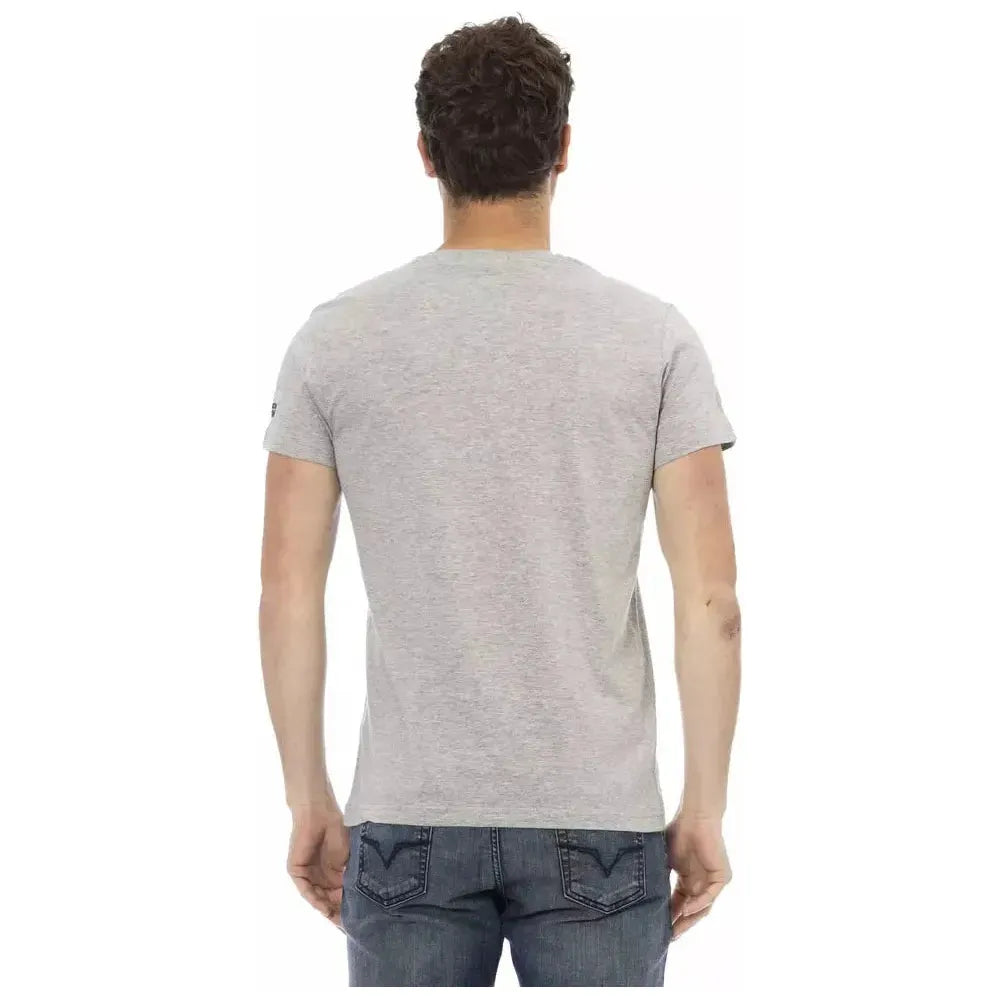 Trussardi Action Gray Cotton Men T-Shirt Trussardi Action