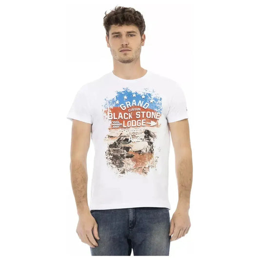 Trussardi Action White Cotton Men T-Shirt Trussardi Action