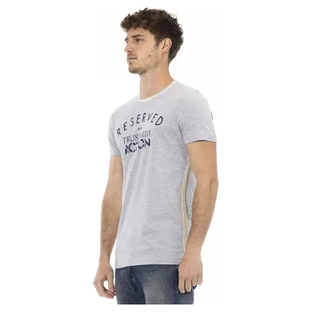 Trussardi Action Gray Cotton Men T-Shirt Trussardi Action