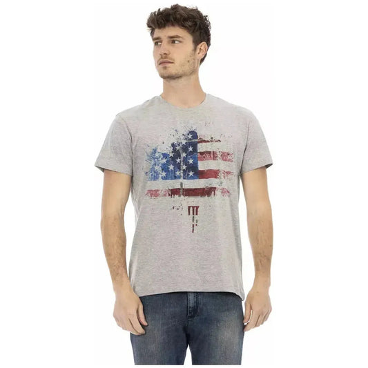 Trussardi Action Gray Cotton Men T-Shirt Trussardi Action