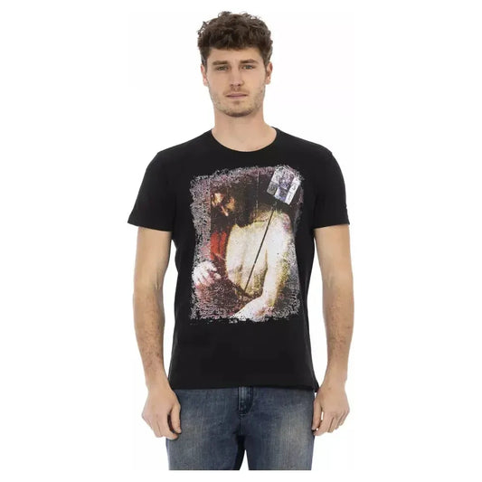 Trussardi Action Black Cotton Men T-Shirt Trussardi Action