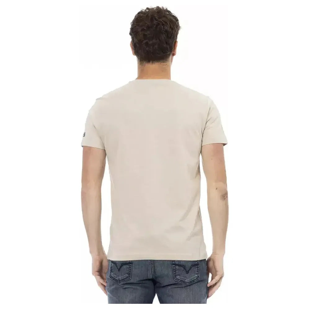 Trussardi Action Beige Cotton Men T-Shirt Trussardi Action