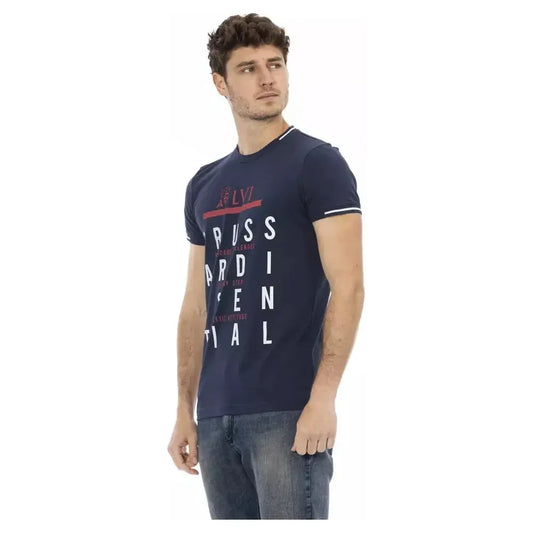 Trussardi Action Blue Cotton Men T-Shirt Trussardi Action