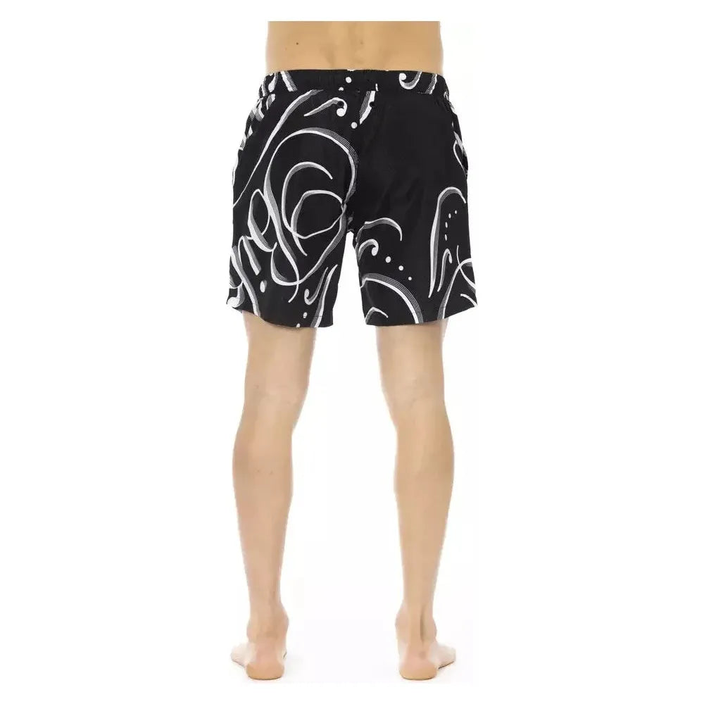 Bikkembergs Black Polyester Men Swim Short Bikkembergs