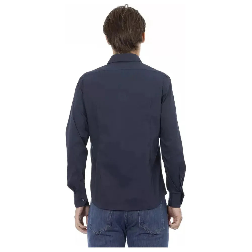 Baldinini Trend Blue Cotton Men Shirt Baldinini Trend