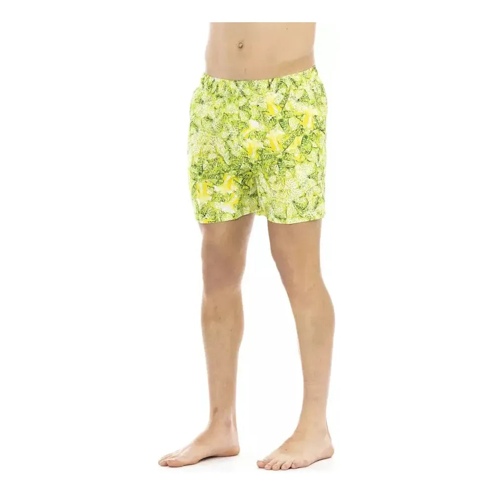 Just Cavalli Green Polyester Men's Swimwear Shorts Just Cavalli