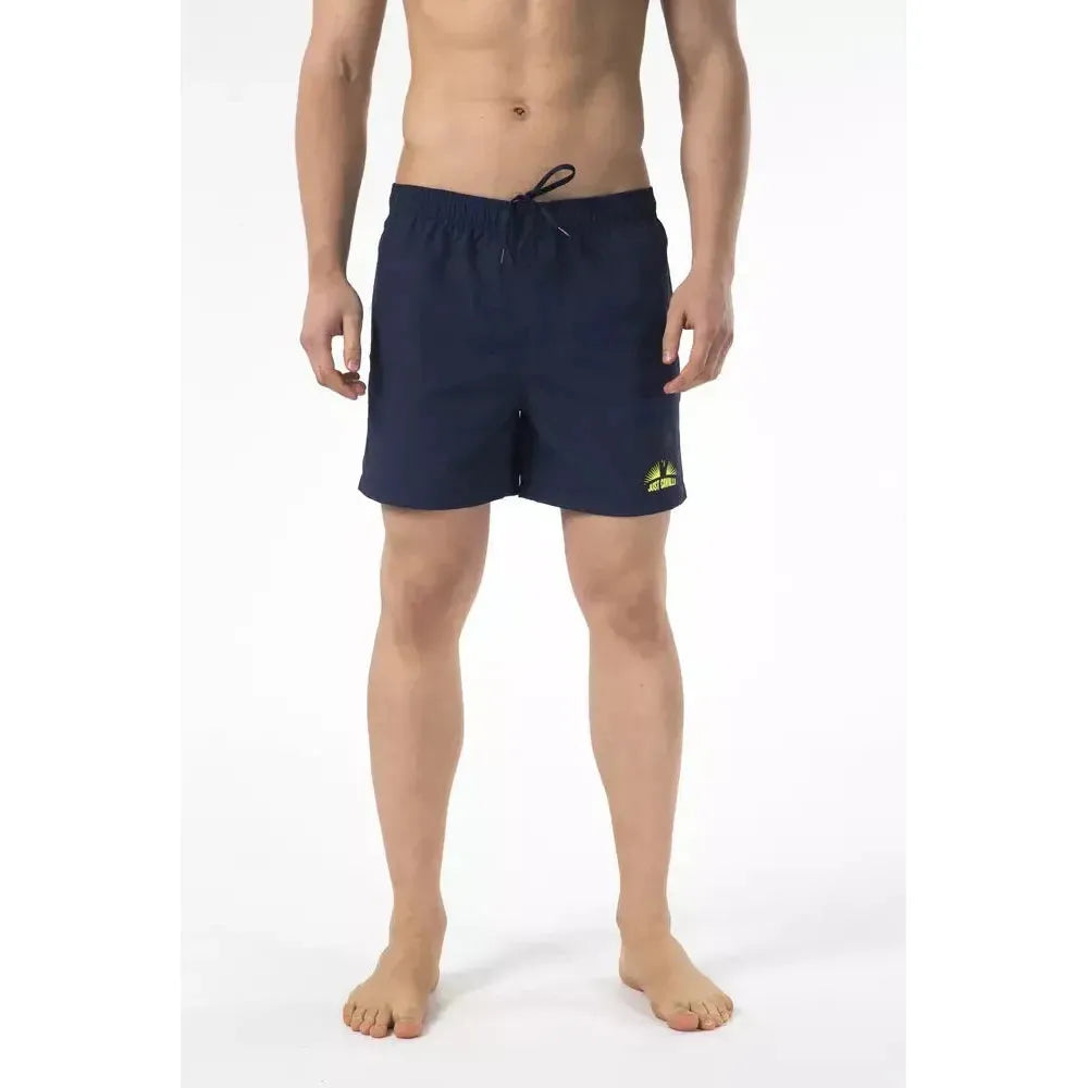 Just Cavalli Blue Nylon Men Swim Short Just Cavalli