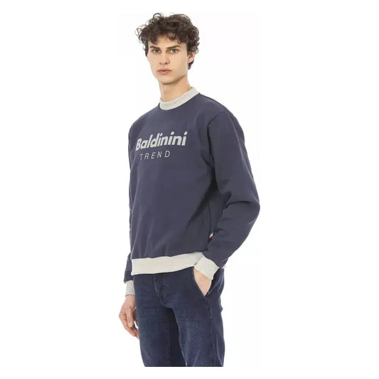 Baldinini Trend Blue Cotton Men Sweater Baldinini Trend