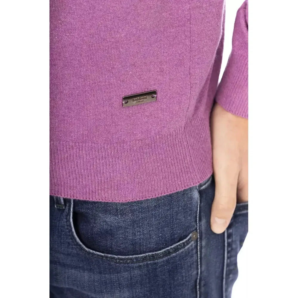 Baldinini Trend Purple Wool Men Sweater Baldinini Trend