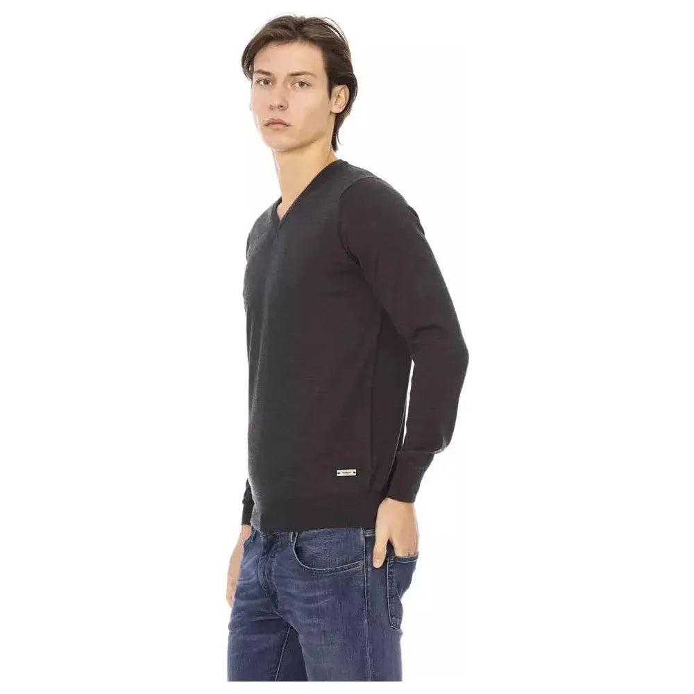 Baldinini Trend Gray Fabric Men Sweater Baldinini Trend