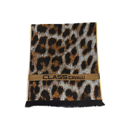 Cavalli Class Brown Wool Men Scarf Scarves Cavalli Class