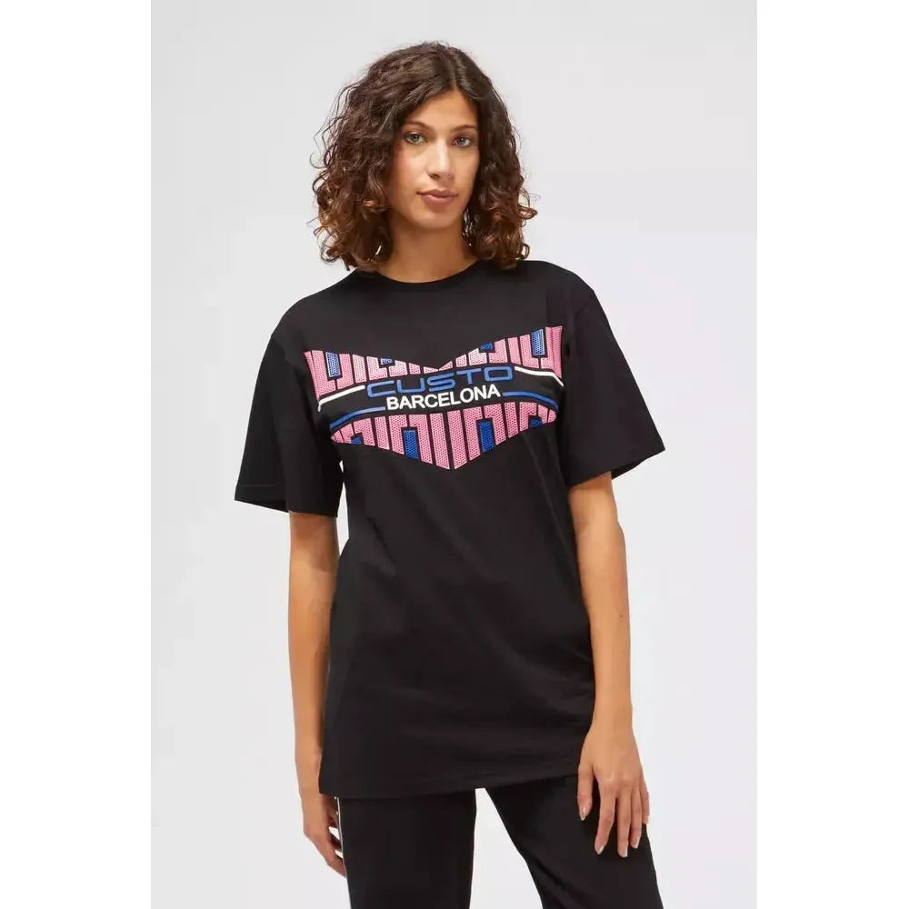 Custo Barcelona Black Cotton Women Top Custo Barcelona