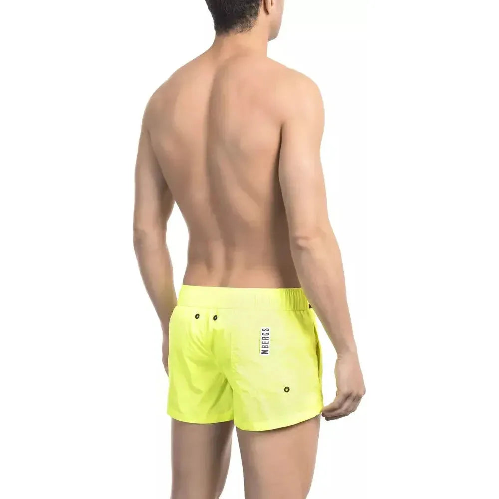 Bikkembergs Yellow Polyamide Men Swim Short Bikkembergs