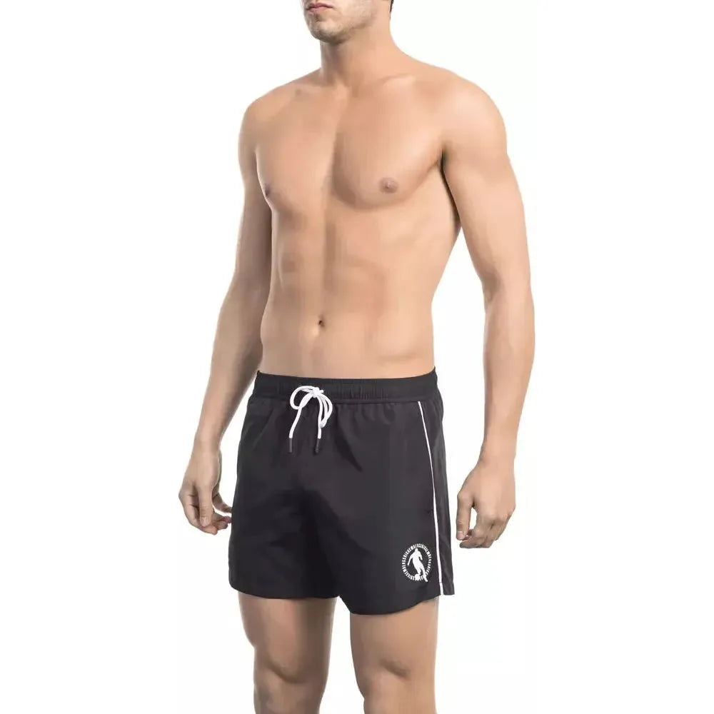 Bikkembergs Black Polyester Men Swim Short Bikkembergs