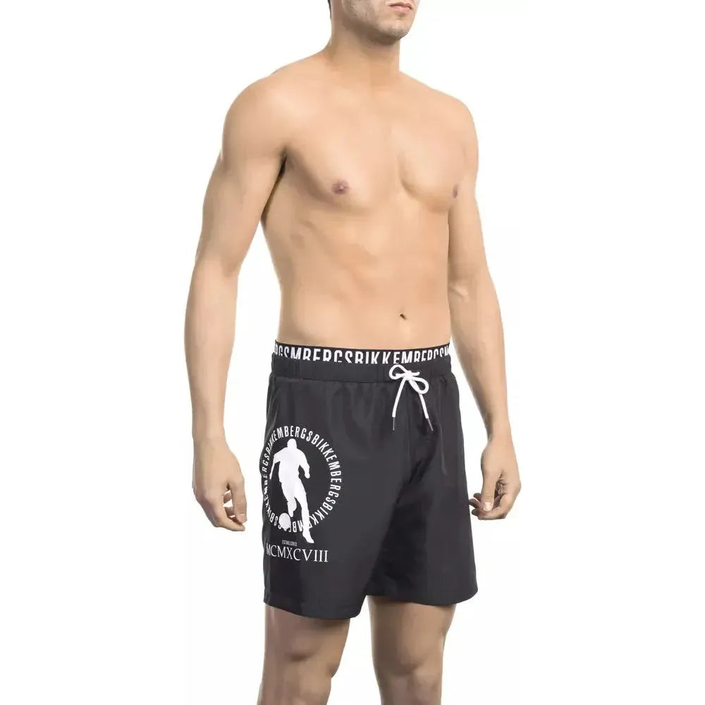 Bikkembergs Black Polyester Men Swim Short Bikkembergs