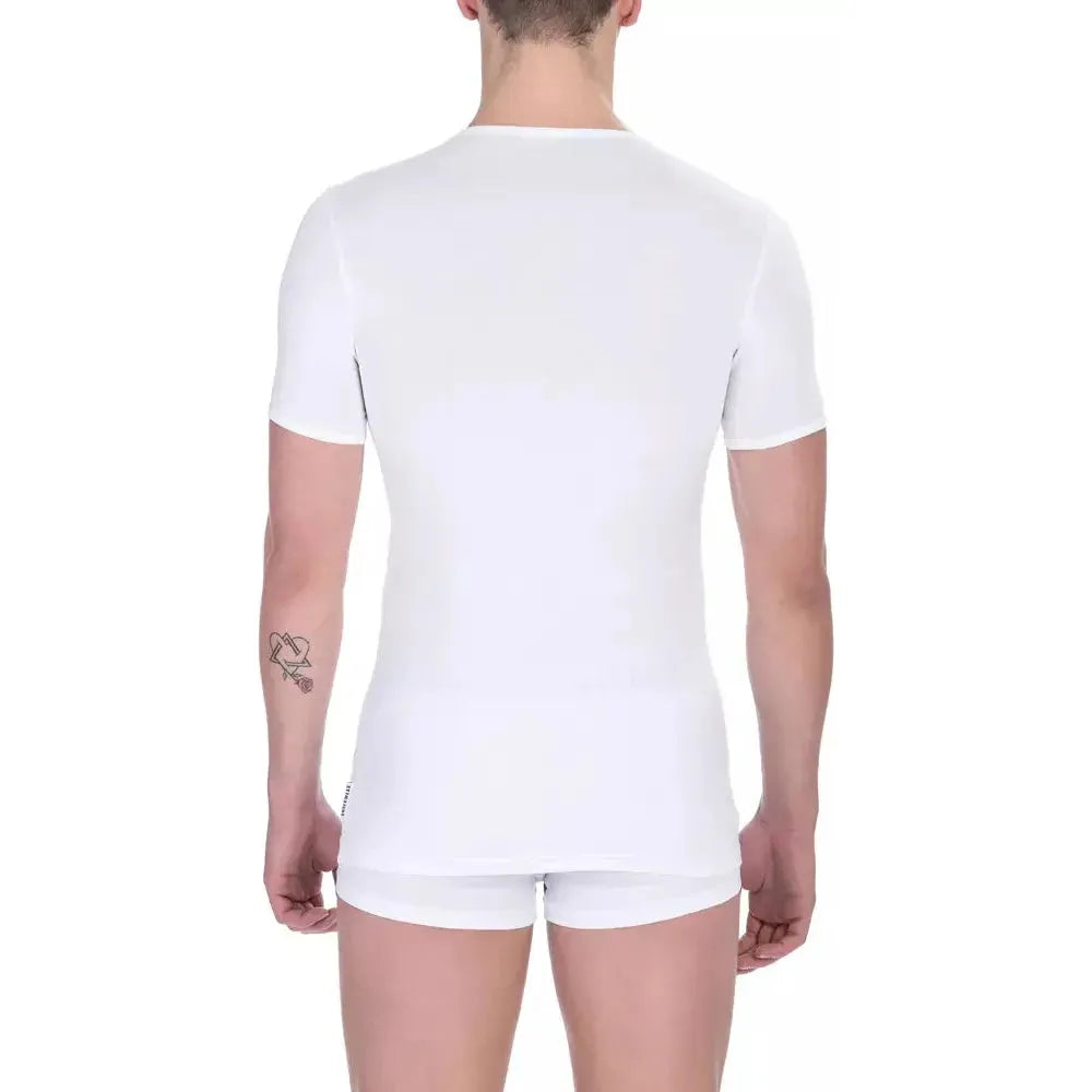 Bikkembergs White Cotton Men T-Shirt MAN T-SHIRTS Bikkembergs