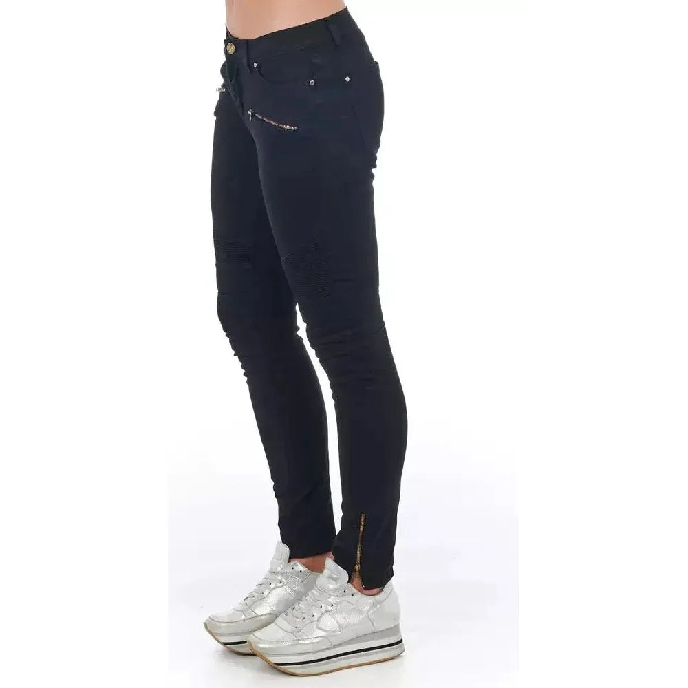 Frankie Morello Black Cotton Women's Jean Jeans & Pants Frankie Morello