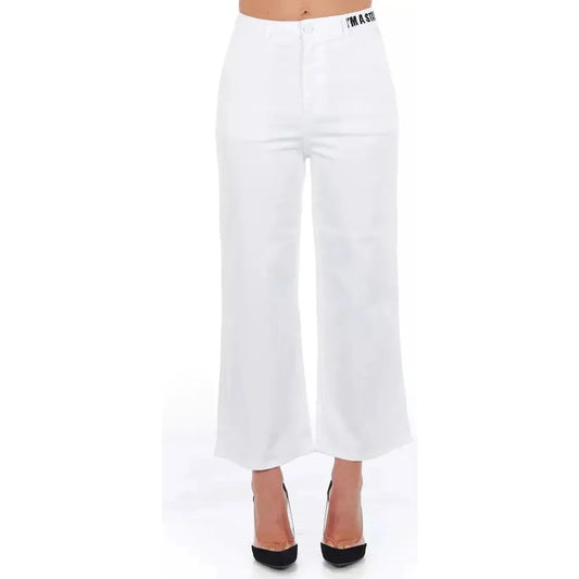 Frankie Morello White Cotton Women Trouser Frankie Morello