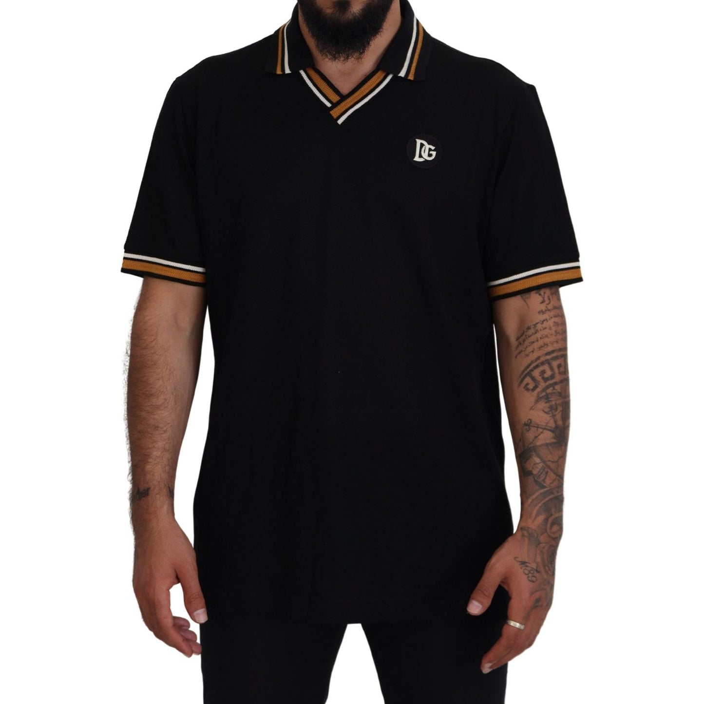 Dolce & Gabbana Elegant Black Silk Polo T-Shirt Dolce & Gabbana