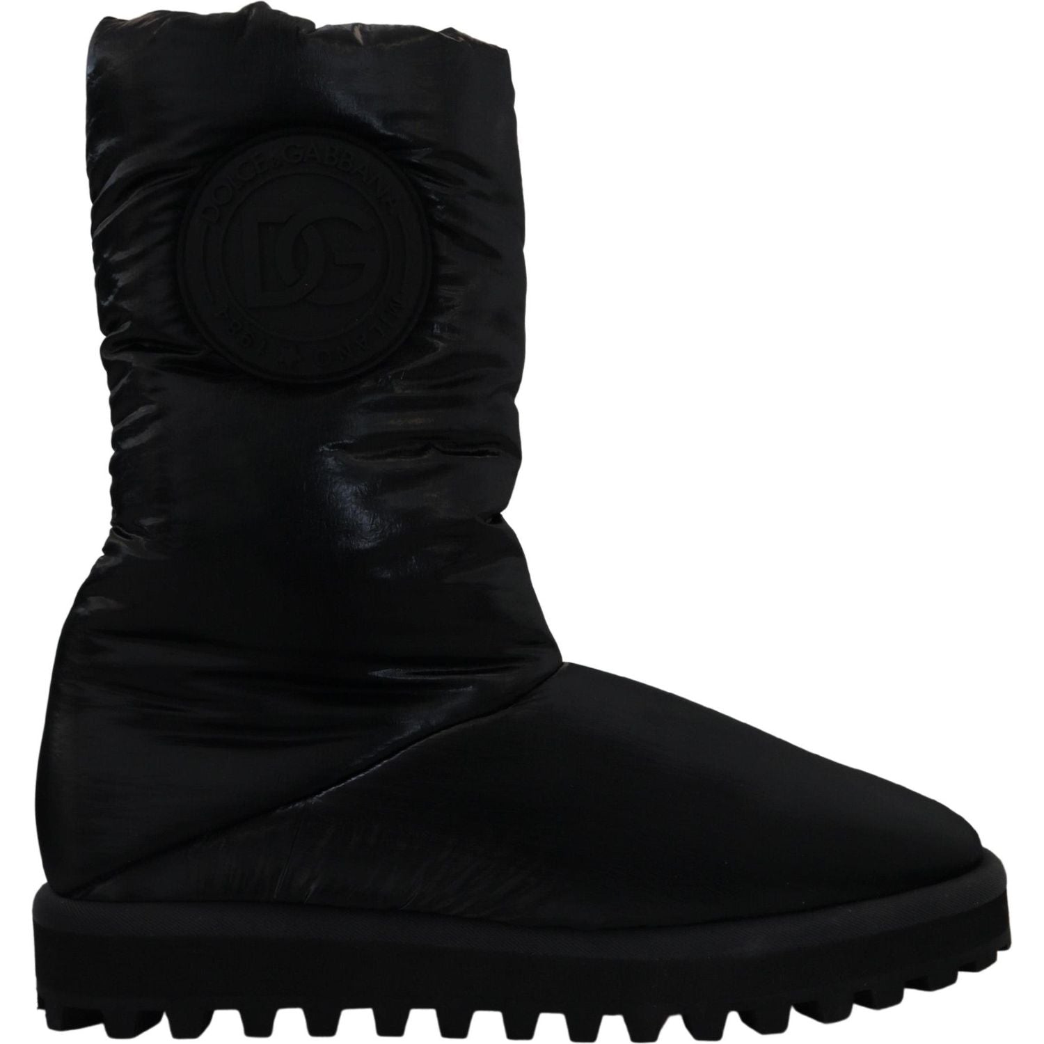 Dolce & Gabbana Elegant Mid-Calf Boots in Black Polyester