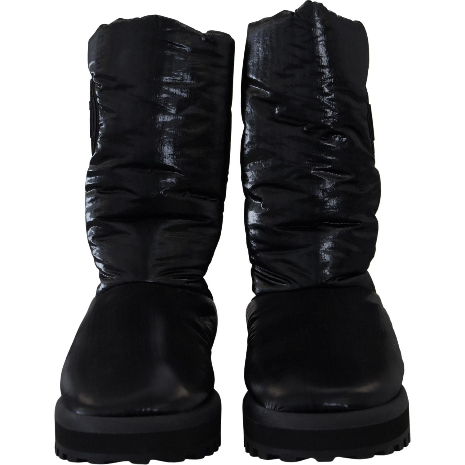 Dolce & Gabbana Elegant Mid-Calf Boots in Black Polyester