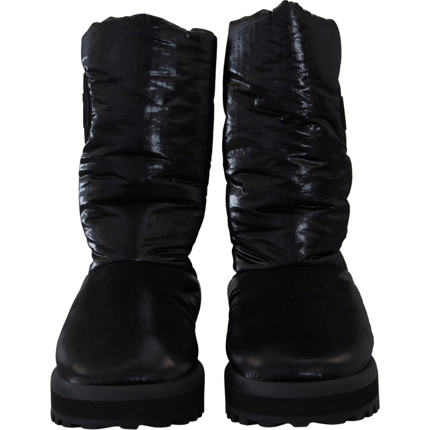 Dolce & Gabbana Elegant Mid-Calf Boots in Black Polyester Dolce & Gabbana