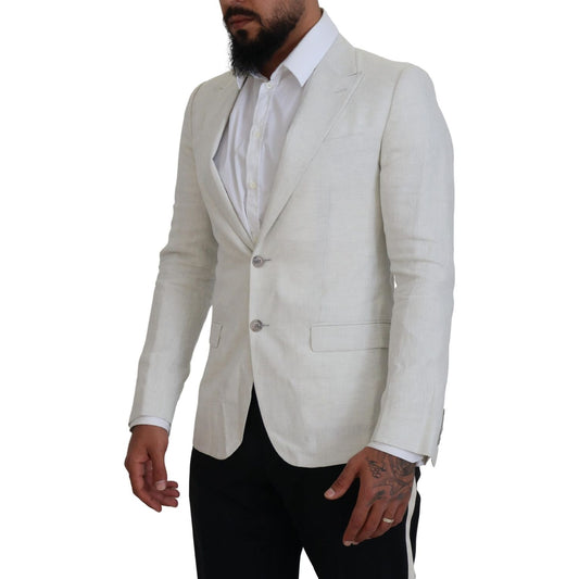 Dolce & Gabbana Elegant White Sicilia Single Breasted Blazer Dolce & Gabbana