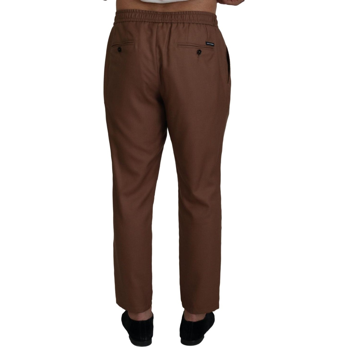 Dolce & Gabbana Chic Brown Cashmere-Silk Jogger Pants Dolce & Gabbana