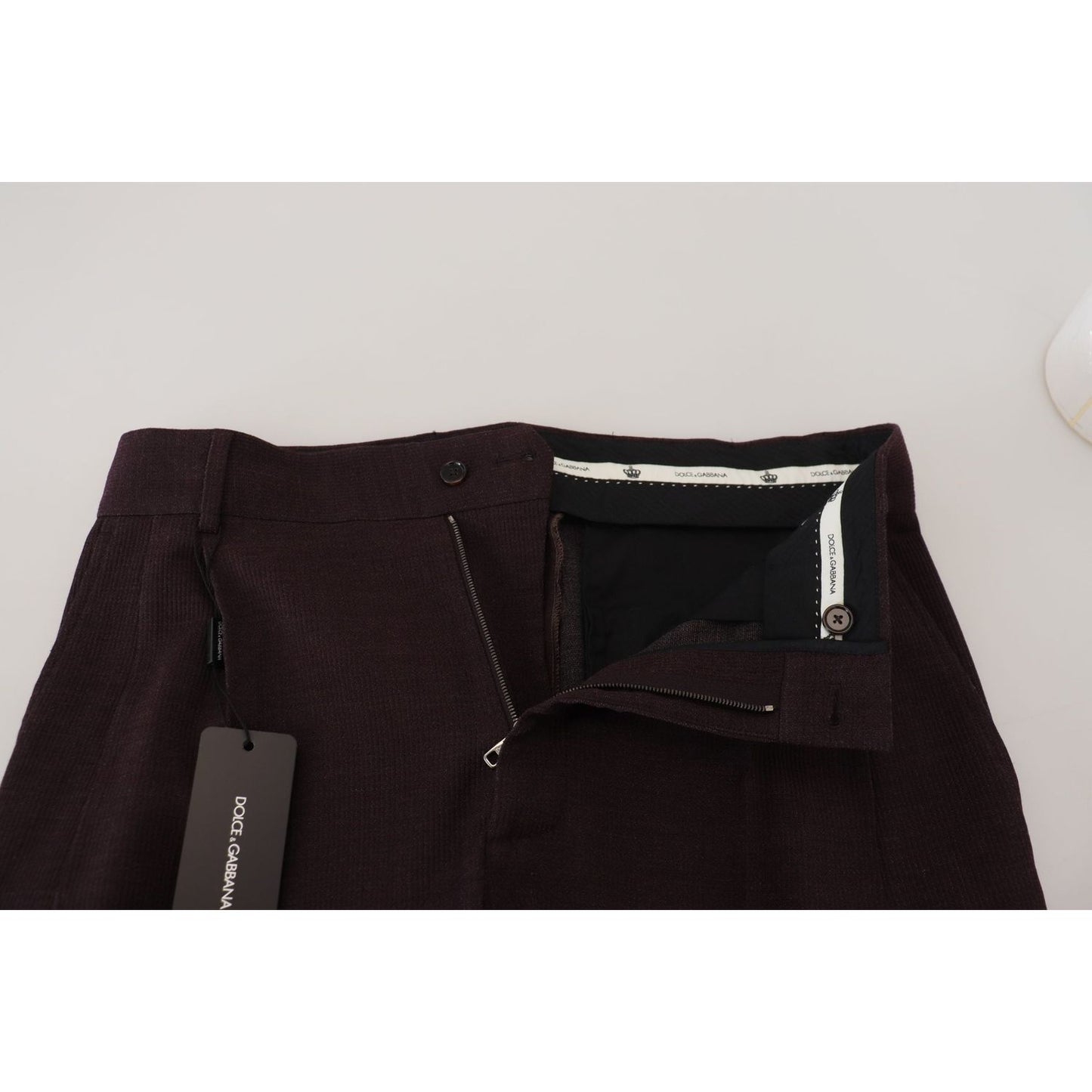 Dolce & Gabbana Elegant Brown Cotton Blend Trousers Dolce & Gabbana