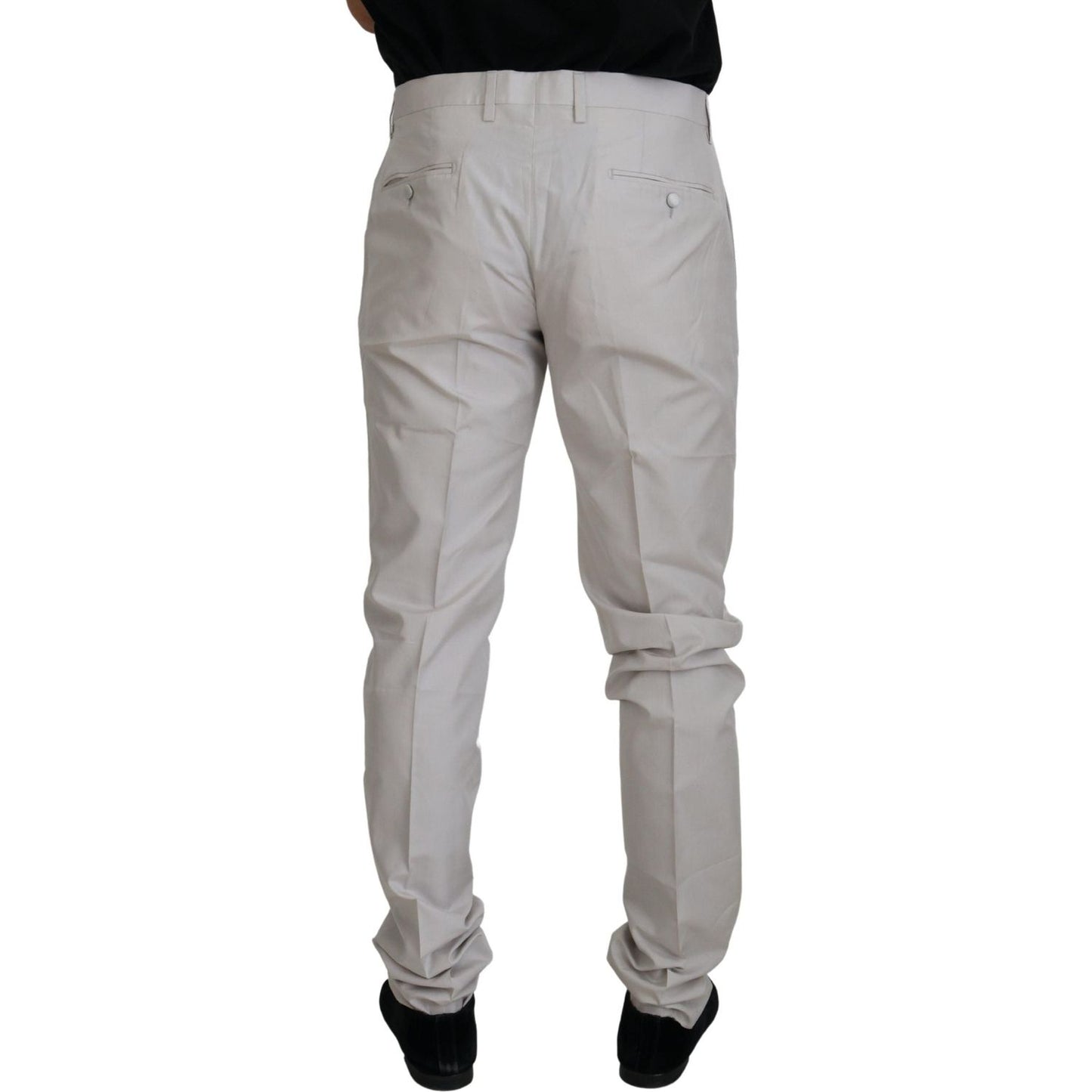 Dolce & Gabbana Elegant Off White Silk Blend Trousers Dolce & Gabbana