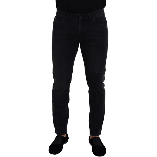 Dolce & Gabbana Sleek Black Cotton Blend Denim Pants Dolce & Gabbana