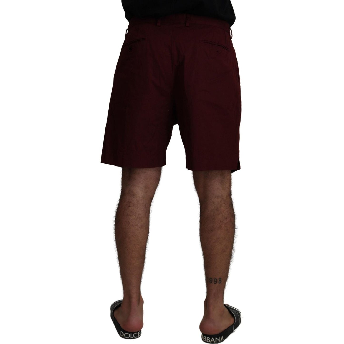 Dolce & Gabbana Elegant Maroon Cotton Blend Shorts Dolce & Gabbana