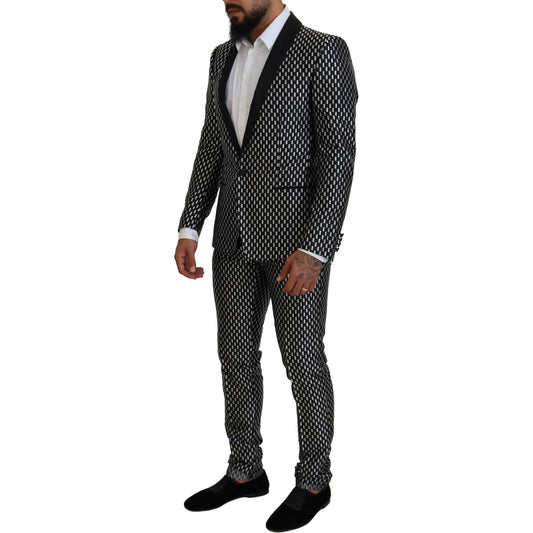 Dolce & Gabbana Elegant Black Silk Blend Slim Fit Suit Dolce & Gabbana