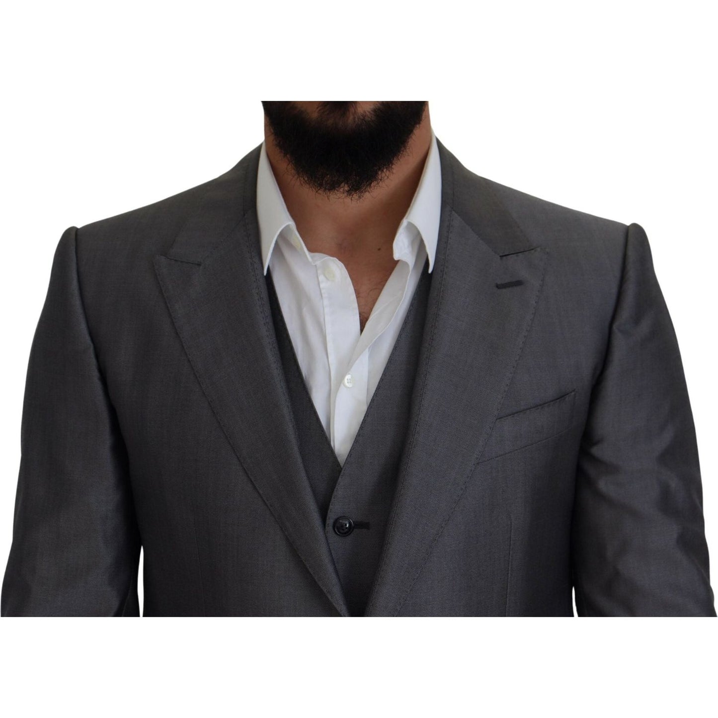 Dolce & Gabbana Elegant Gray Silver Sicilia Suit Ensemble Dolce & Gabbana