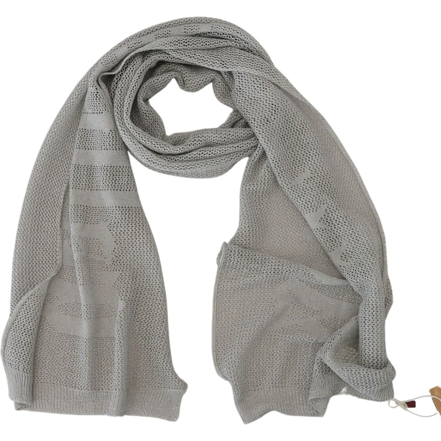 John Galliano Elegant Gray Knitted Designer Scarf John Galliano