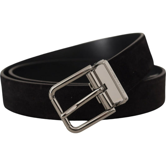 Dolce & Gabbana Elegant Black Leather Grosgrain Belt Dolce & Gabbana