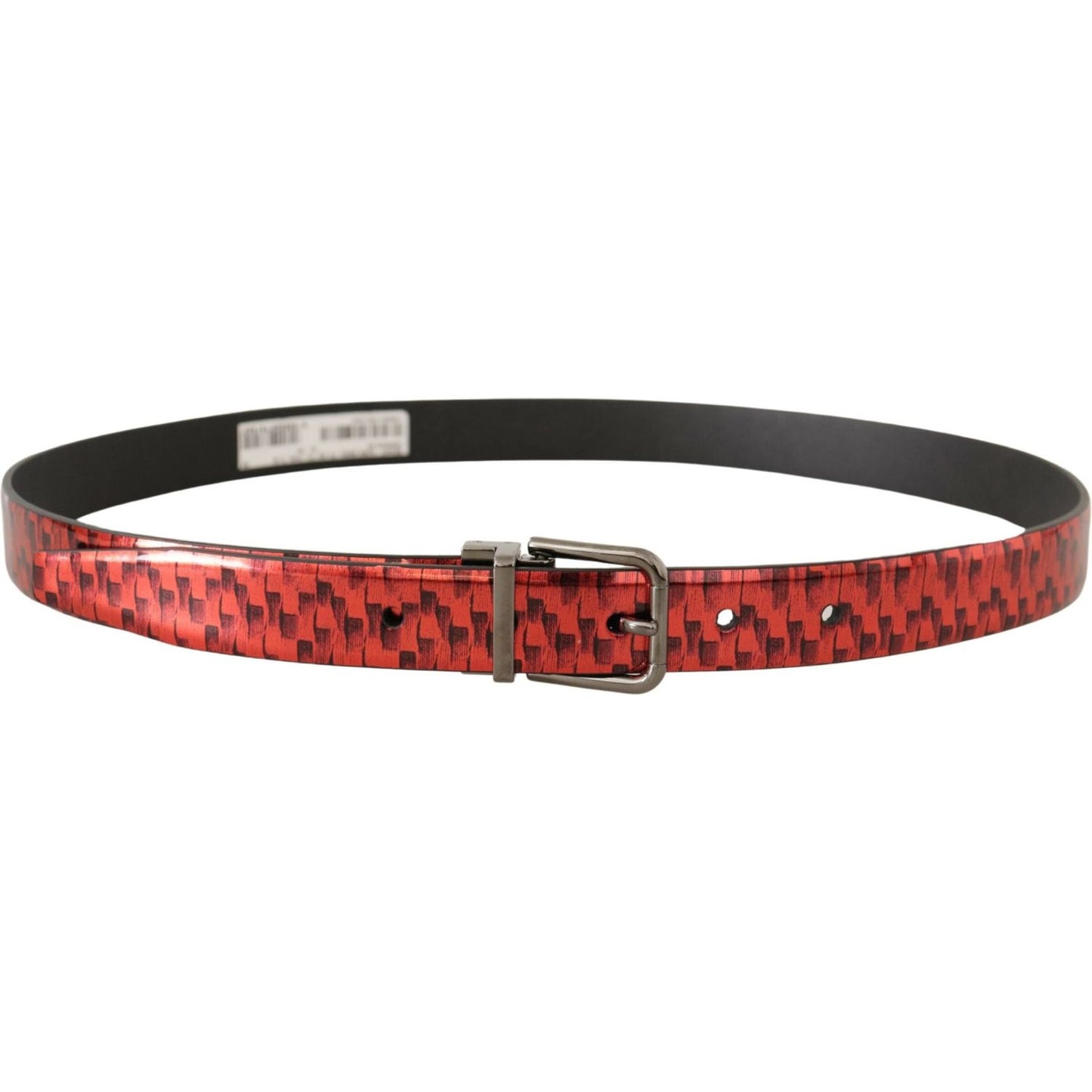 Dolce & Gabbana Elegant Red Leather Belt with Silver Buckle Dolce & Gabbana