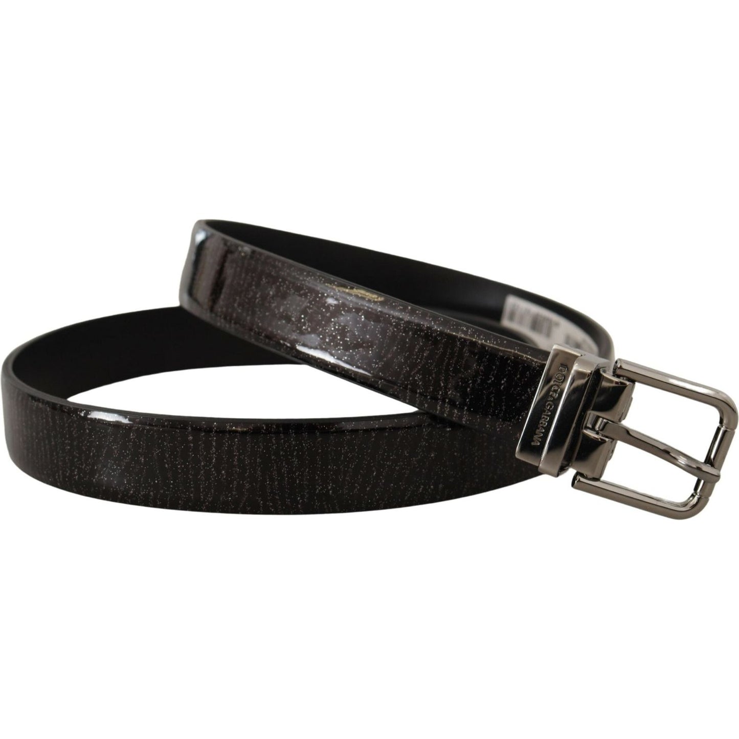 Dolce & Gabbana Elegant Black Leather Belt with Silver Buckle Dolce & Gabbana