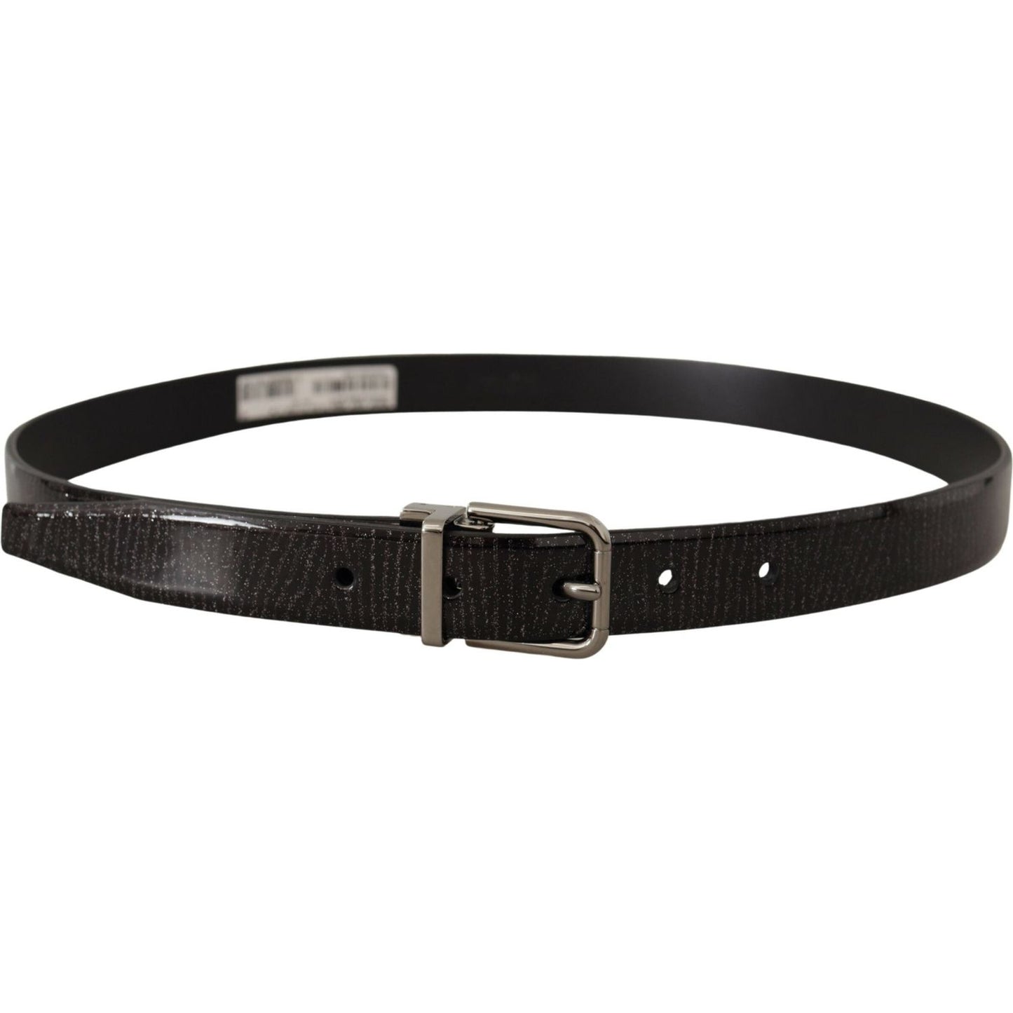 Dolce & Gabbana Elegant Black Leather Belt with Silver Buckle Dolce & Gabbana