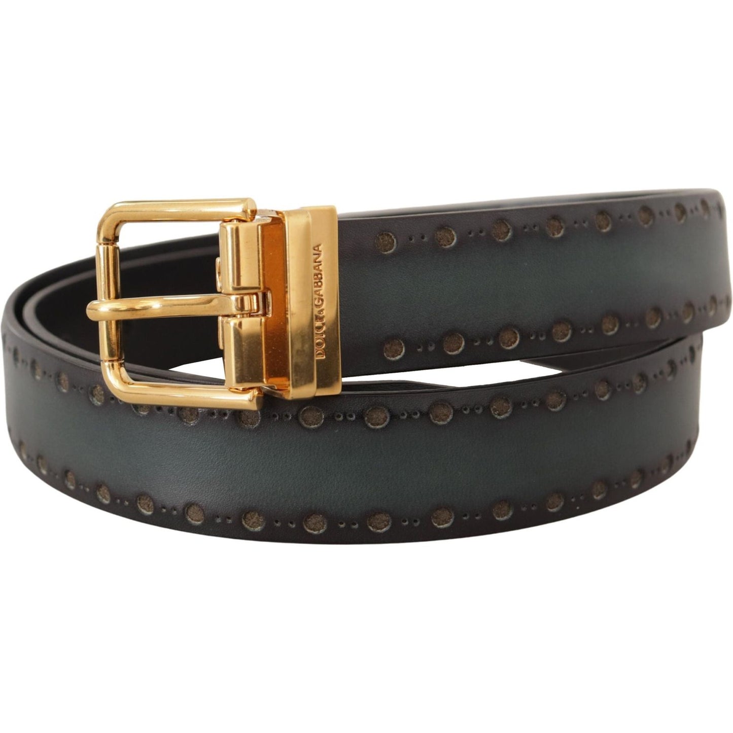 Dolce & Gabbana Emerald Elegance Leather Belt Dolce & Gabbana