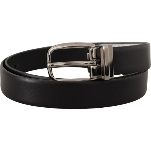 Dolce & Gabbana Elegant Leather Belt with Metal Buckle Dolce & Gabbana