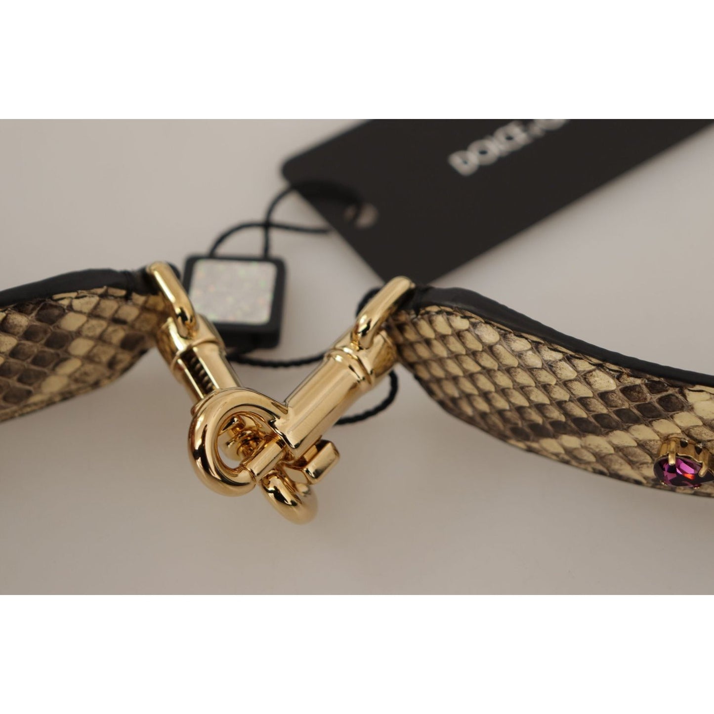 Dolce & Gabbana Elegant Beige Python Leather Shoulder Strap Dolce & Gabbana