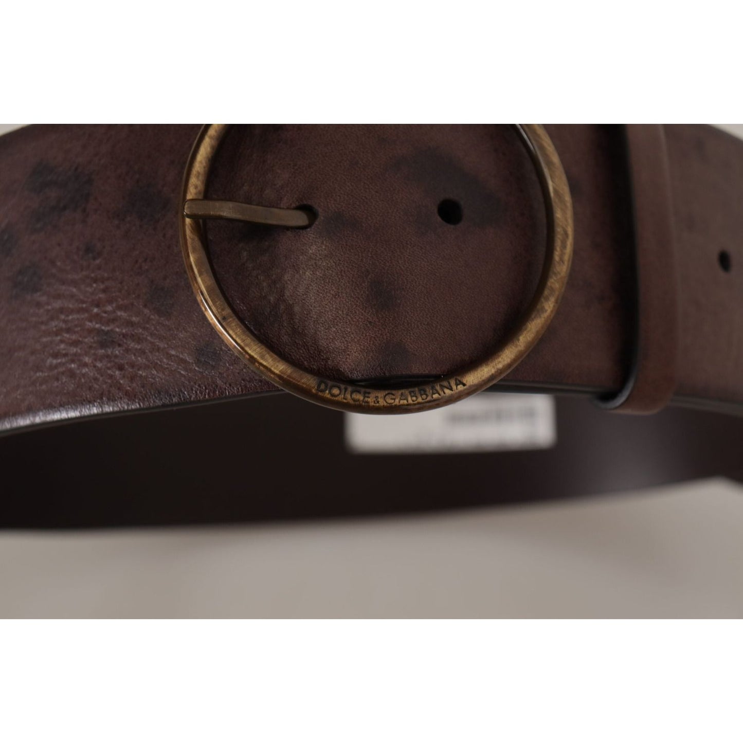 Dolce & Gabbana Elegant Dark Brown Leather Belt with Logo Buckle Dolce & Gabbana